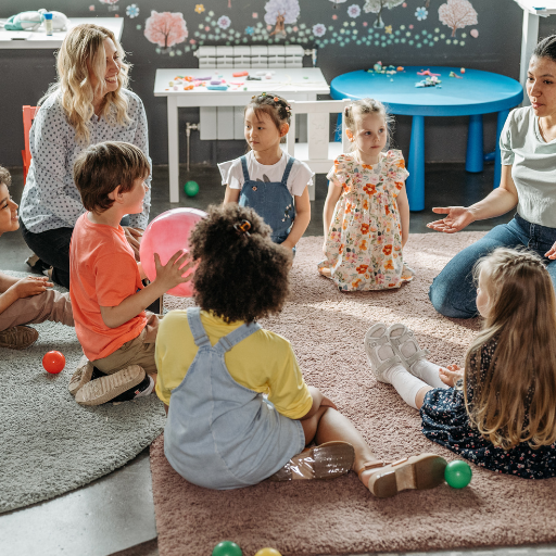 circle of kids learning